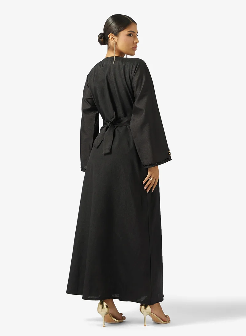 hayas closet  Embellished Belted Jalabiya for Women | Best Price UAE